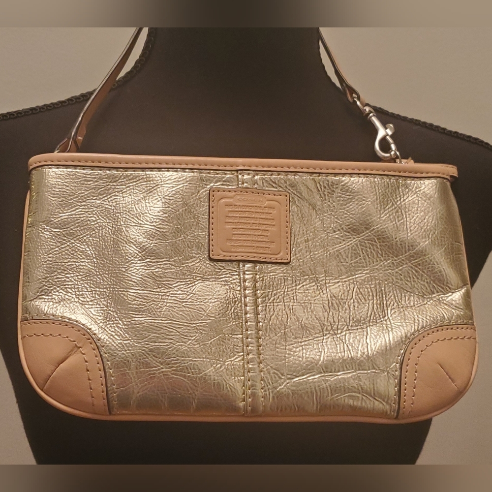 Coach Wristlet~Metallic Gold